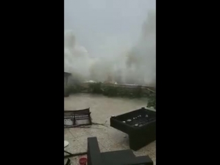 Watch super typhoon mangkhut shows its presence with a giant wave in beachside village she