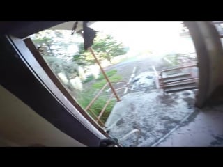 Gopro harley sportster stunting at an abandoned military barracks