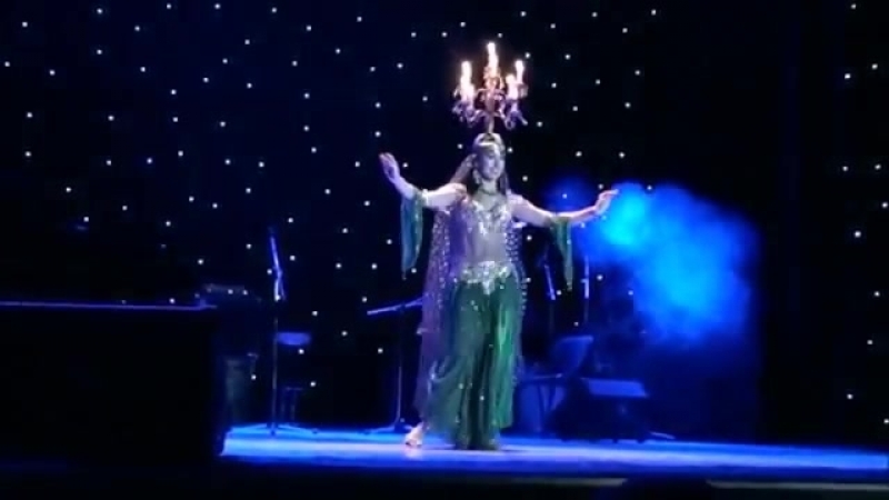 Very beautiful arabic belly dance with candelabra by amira abdi 2014
