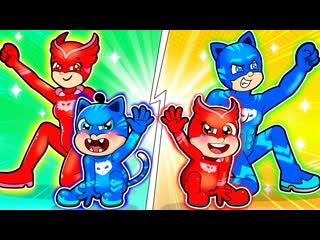 [miaw animation] the new generation pj mask! don't worry, baby catboy will rescue you! the perfect combination 1080p