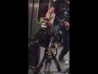 Skeleton puppeteer rocks subway funny videos