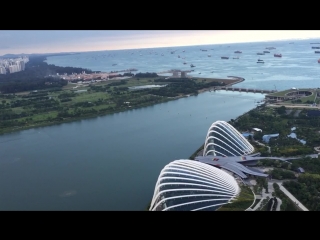 Сингапур вид со смотровой площадки отеля marina bay