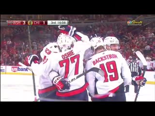 Alex ovechkin scores after nice cross ice feed from john carlson