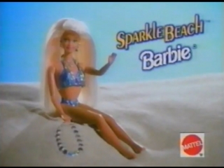 Sparkle beach barbie doll, mattel commercial 1996 старая реклама куклы барби