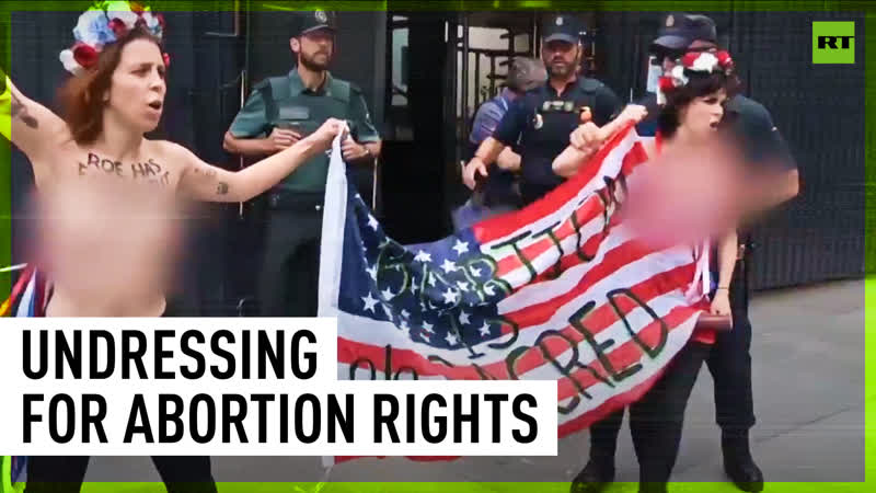 Femen activists in topless roe v wade protest