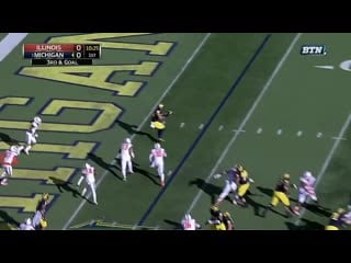 Michigan train formation to jake butt touchdown catch vs illinois