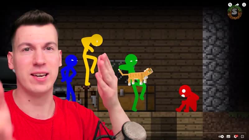 [владус мармеладус] непослушный стикмен чуть не упал в лаву! владус реакция