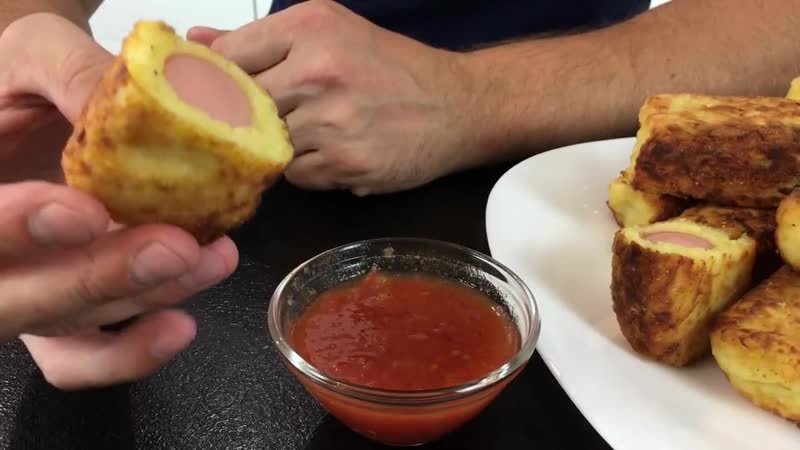 Картофельные пальчики с сосисками, классный перекус