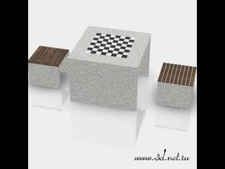 Chessboard table and cabinets