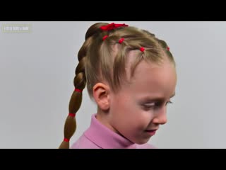 Easy everyday hairstyle with pigtails and elastics ( hairstyles for little girls #74)