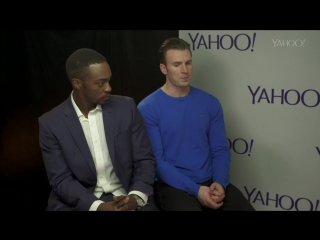 Chris evans and anthony mackie give us the scoop on captain america civil war