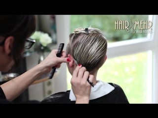 Porn pixie undercut short haircut makeover sidecut and blonde colour contrast by anja herrig