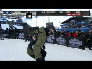 Julia marino wins women’s snowboard slopestyle silver x games aspen 2018