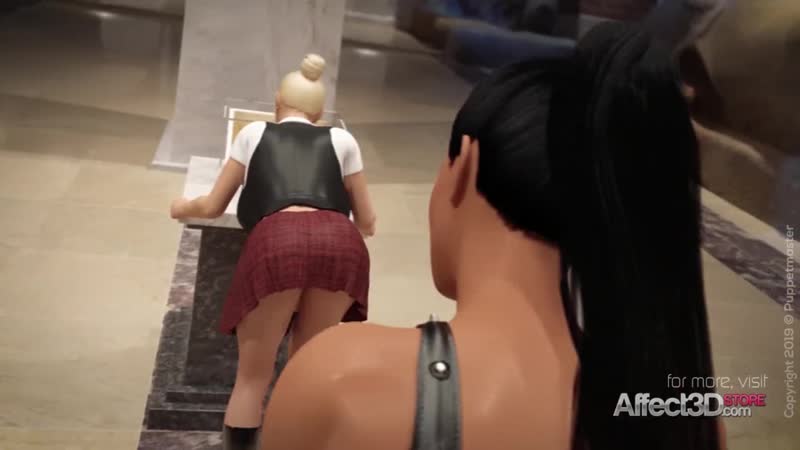Museum porn video – 3d animation futanari girlfriends fucking in a museum