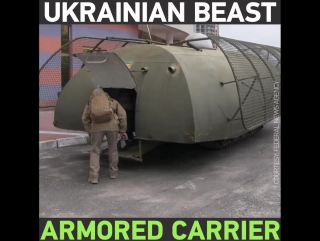 This insane looking ukrainian armored personnel vehicle looks like something out of mad max!