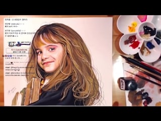 Hermione(emma watson), harry potter gouache speed painting drawholic