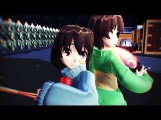 [mmd x undertale] partners in crime (frisk x chara) (1)