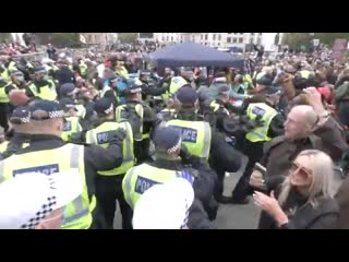 London another brutal scene from protest in trafalgar square