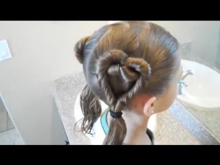 Double heart twists valentines day cute girls hairstyles