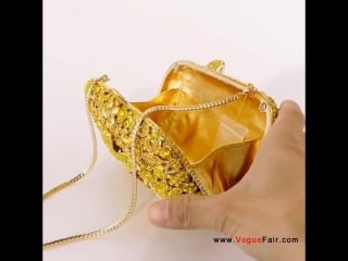 Vogue fair new luxury carved flower diamond encrusted evening clutch shinning banquet bag