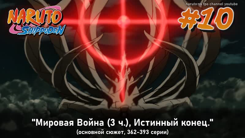 Наруто, арка №10 (без филлеров) "мировая война (3 ч) возрождение десятихвостого" наруто все серии