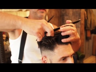 Natural pompadour with skin fade hair cut carlos costa