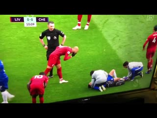 Fabinho doing something disgusting to eden hazard