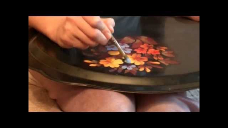 Мастер класс жостовская роспись букет из пятилистников продолжение