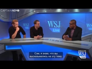 [rus sub] sam heughan & tobias menzies at wsj cafe