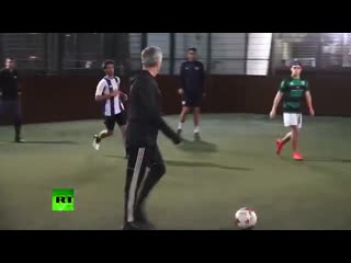 José mourinho playing in a 5 aside game |