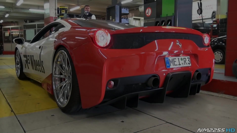 Ferrari 458 speciale with fi exhaust spitting flames huge sounds!!