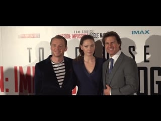 Mission impossible 5 rogue nation london premiere tom cruise, simon pegg, rebecca ferguson