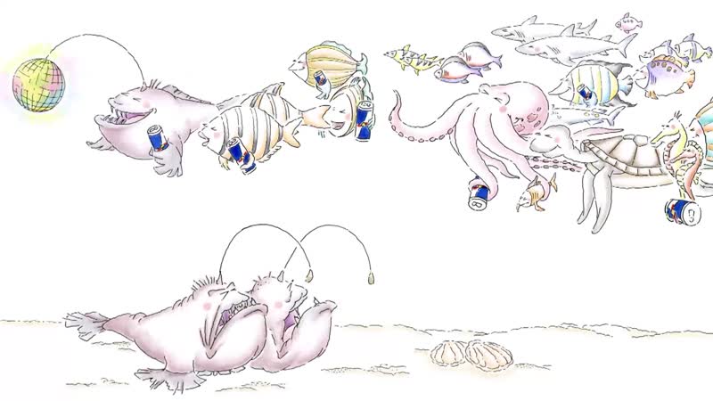 Red bull cartoon anglerfish