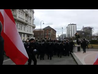 Blockade beim lueger denkmal wird