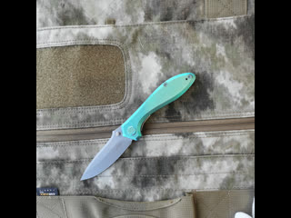 30% off kubey kb314s ruckus folding knife cpm 20cv steel green ti handle