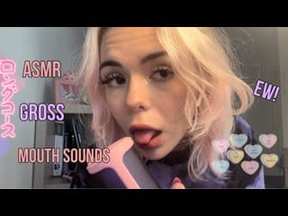 Asmr the grossest mouth sounds you’ve ever heard (tongue swirling, spit painting, tongue biting etc)