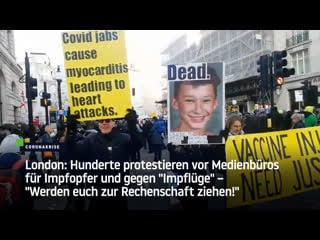 London hunderte protestieren vor medienbüros für impfopfer und gegen "impflüge" – "werden euch zur rechenschaft ziehen!"