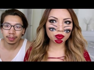 Trippy double vision makeup look