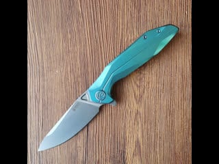 25% off kubey kb235h folding knife 14c28n steel green 6al4v titanium handle