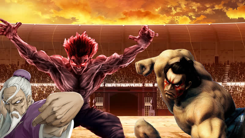 Юджиро ханма против гена мастера и хонды сумоиста