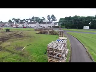 Loyalist ballycraigy 11th july night bonfire in antrim northern ireland