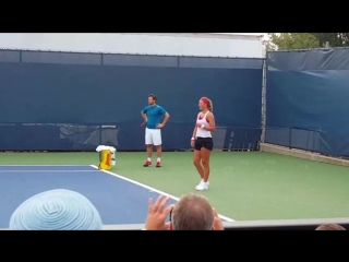Vika azarenka practice at w&sopen 2015