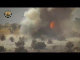 Nlf hitting a regime t 55amv with a 9m133 kornet in north hama today