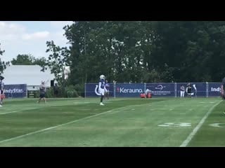 Here’s parris campbell working on punt returns easy to see why the colts want to work the speedster out on the return game col