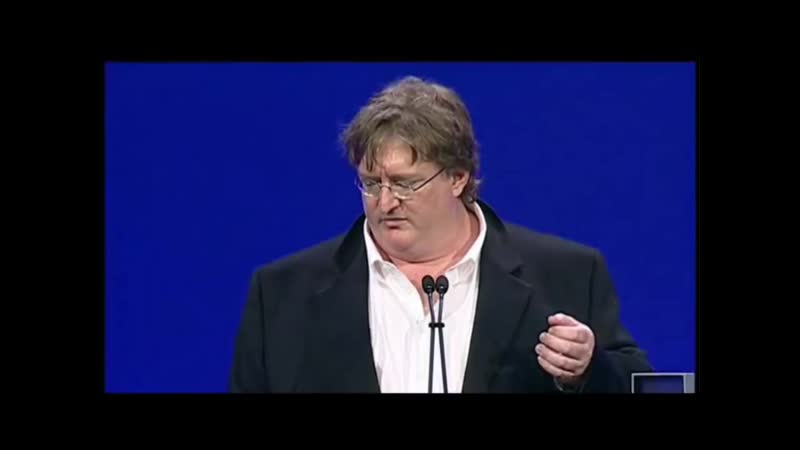 Gabe newell blue screen (microsoft trash talk) [2011]