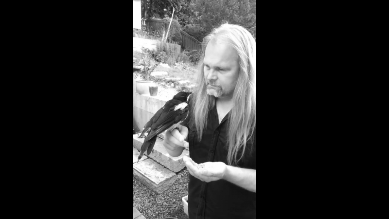 Jorn lande with crow friend