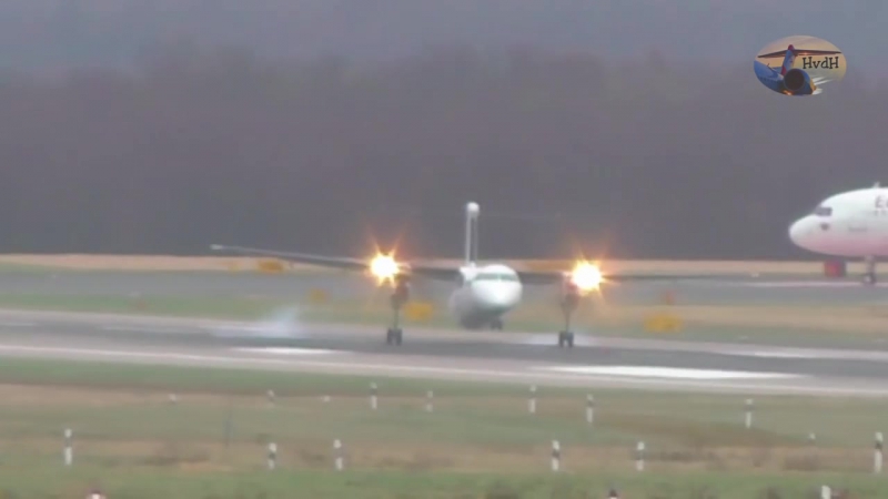 Виртуозная посадка самолета в дюссельдорфе