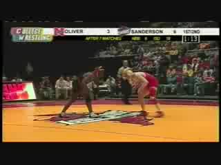 Sweet takedown by cael sanderson of chris oliver from nebraska