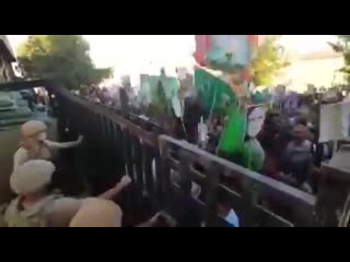 Kurds demonstration in front of russian military base in kobanî countryside due to silence by russia to the turkish uavw porn