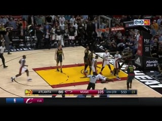 Taurean prince fouls hassan whiteside hard and james johnson reacts with a hard shove